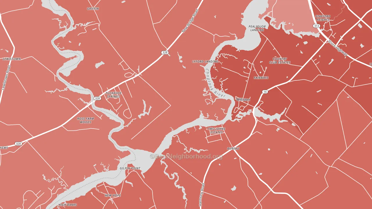 Williston, MD block-group political-lean map