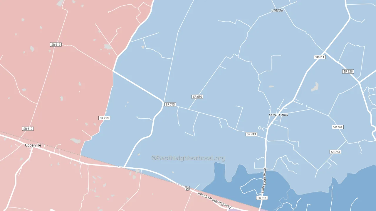 Willisville, VA block-group political-lean map