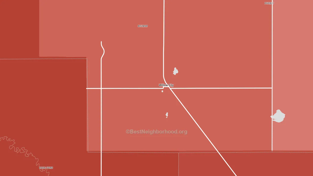 Willow City, ND block-group political-lean map