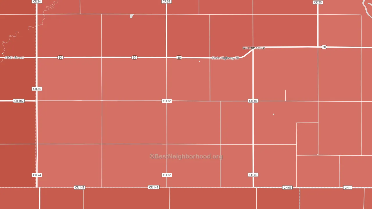 Willow Creek, MN block-group political-lean map