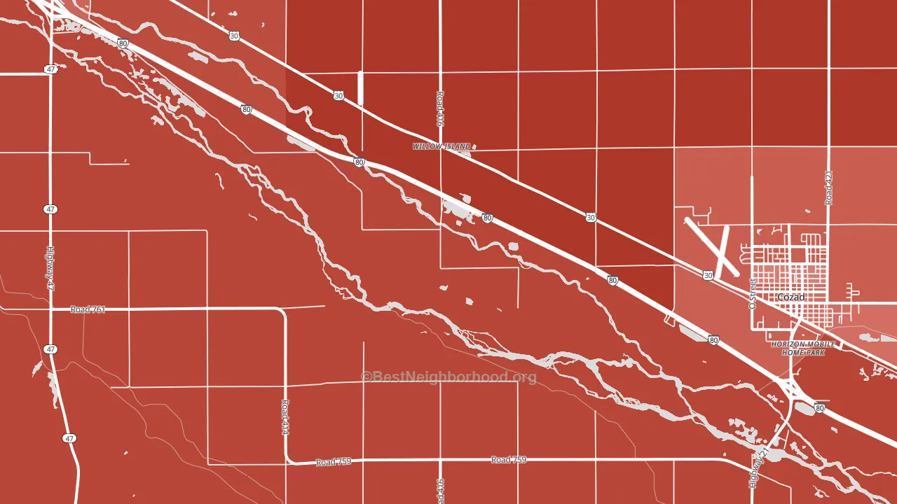 Willow Island, NE block-group political-lean map