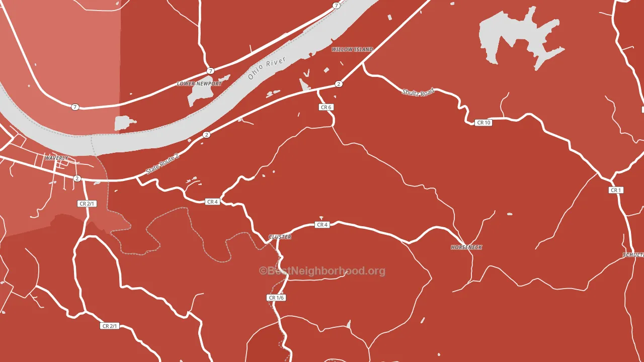 Willow Island, WV block-group political-lean map