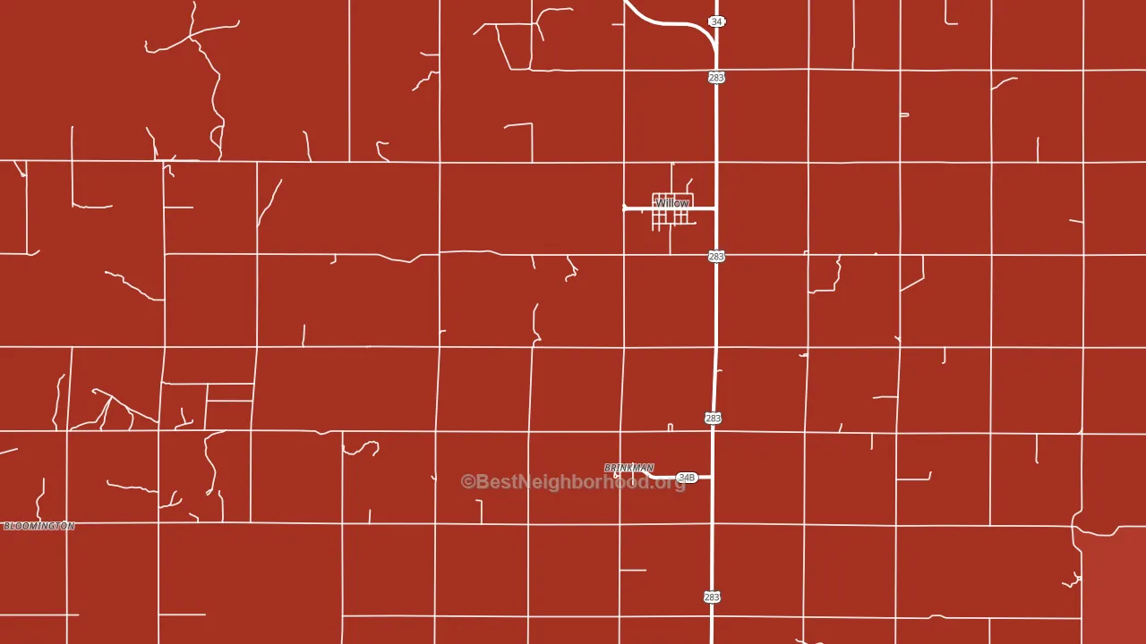 Willow, OK block-group political-lean map
