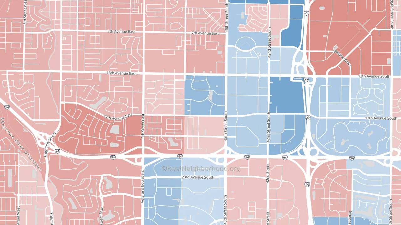 Willow Park, Fargo, ND block-group political-lean map