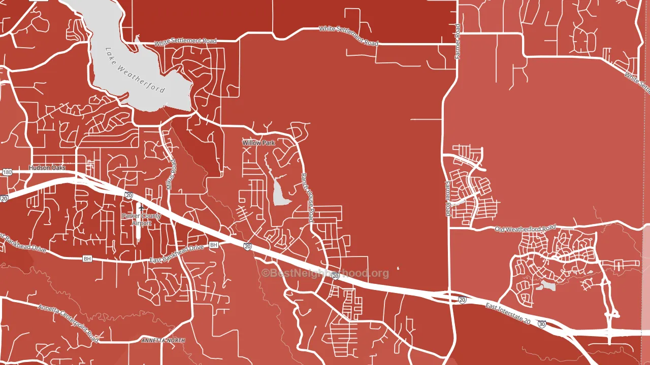 Willow Park, TX block-group political-lean map