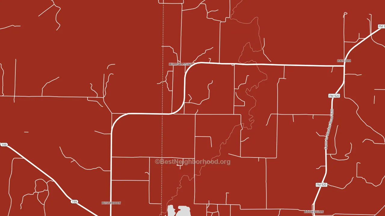 Willow Point, TX block-group political-lean map