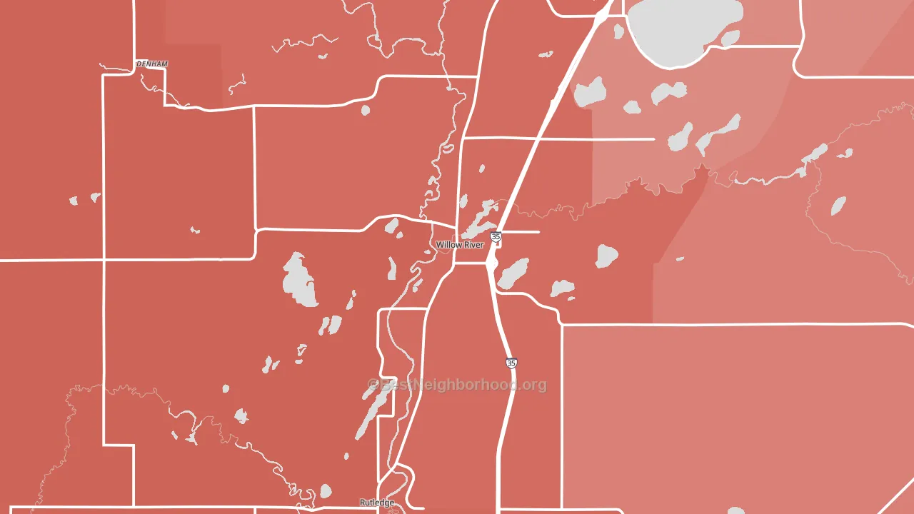Willow River, MN block-group political-lean map