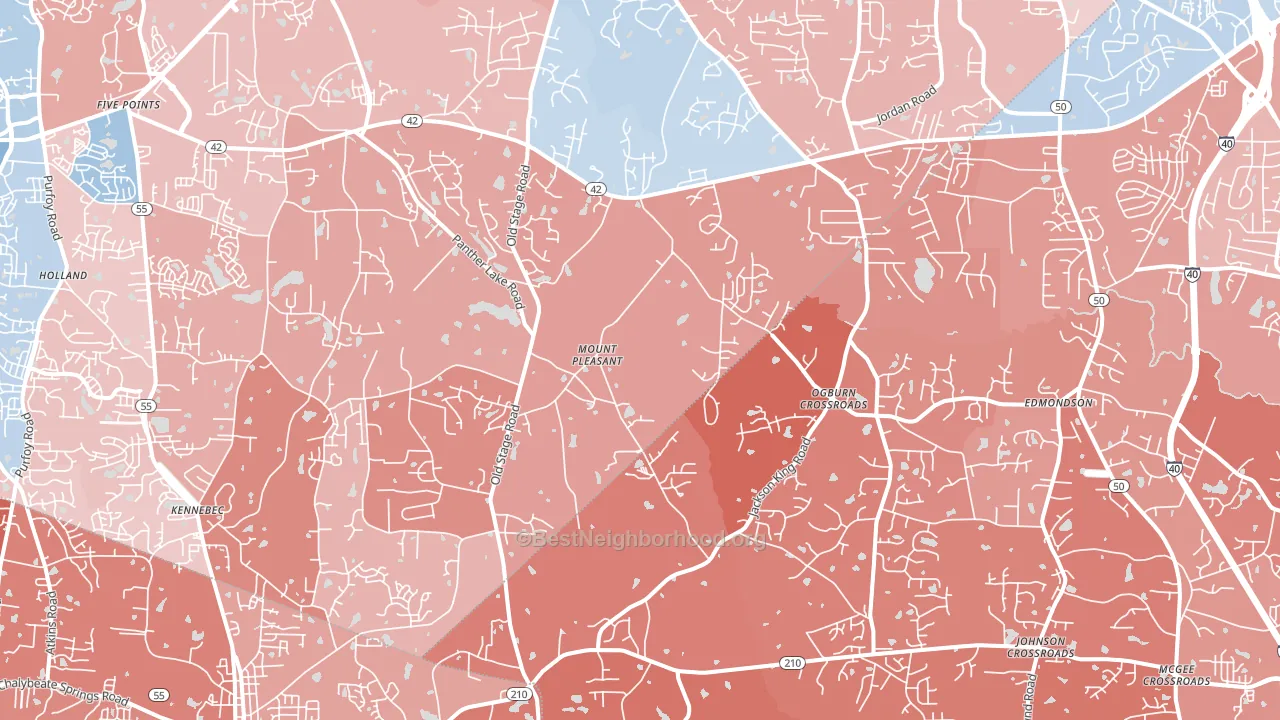 Willow Spring, NC block-group political-lean map