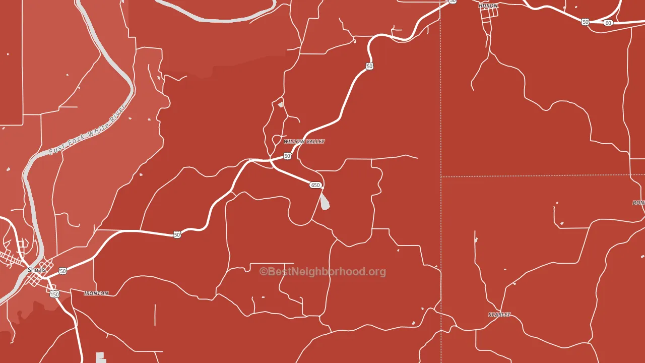Willow Valley, IN block-group political-lean map