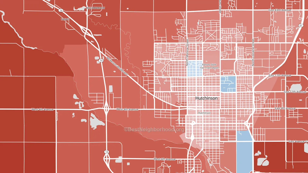 Willowbrook, KS block-group political-lean map