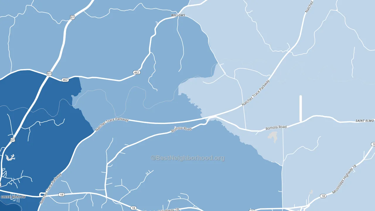 Willows, MS block-group political-lean map