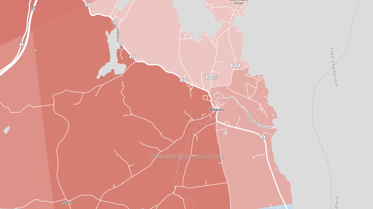 Willsboro, NY block-group political-lean map