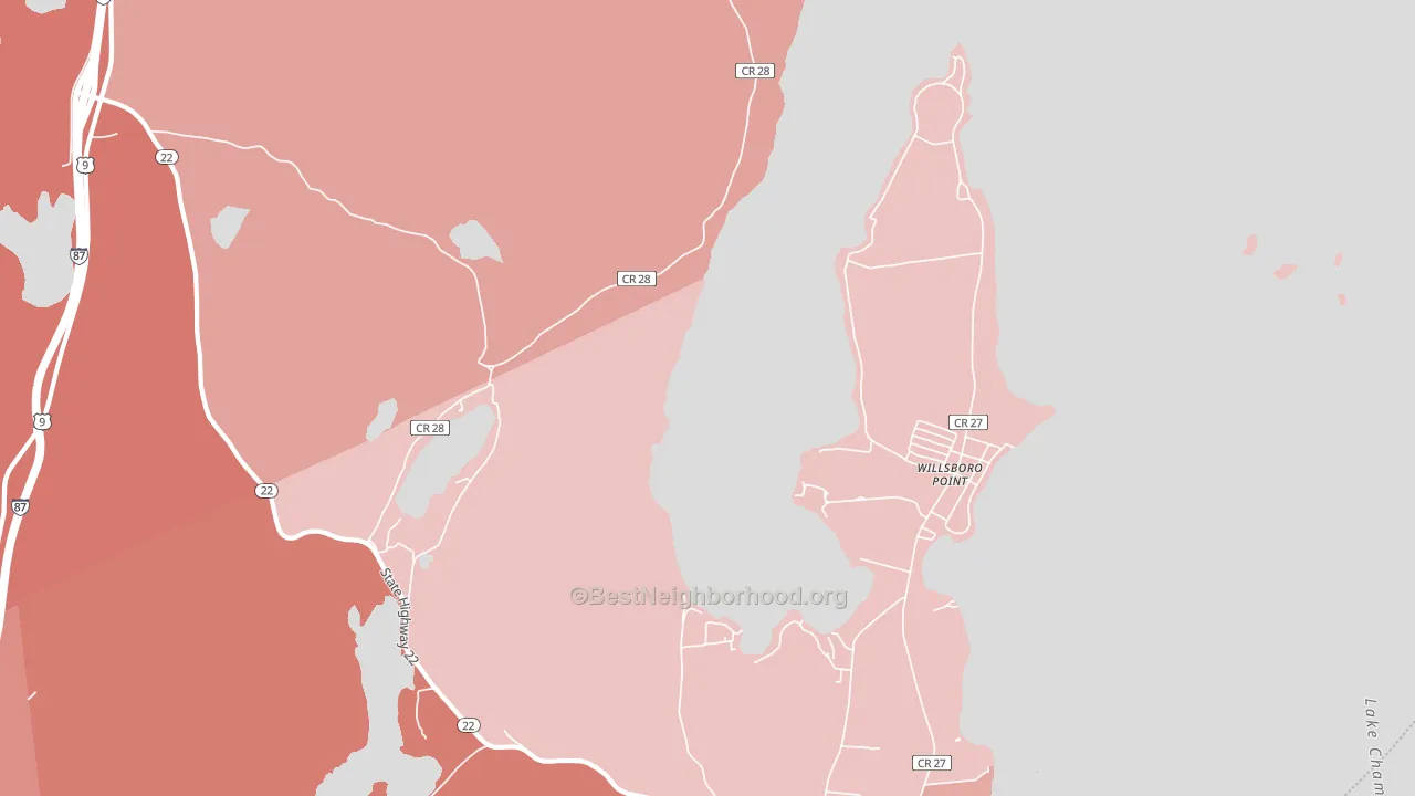 Willsboro Point, NY block-group political-lean map