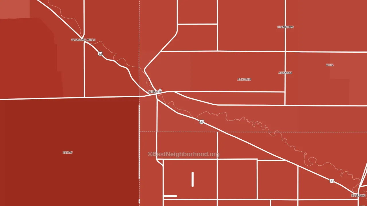 Willshire, OH block-group political-lean map