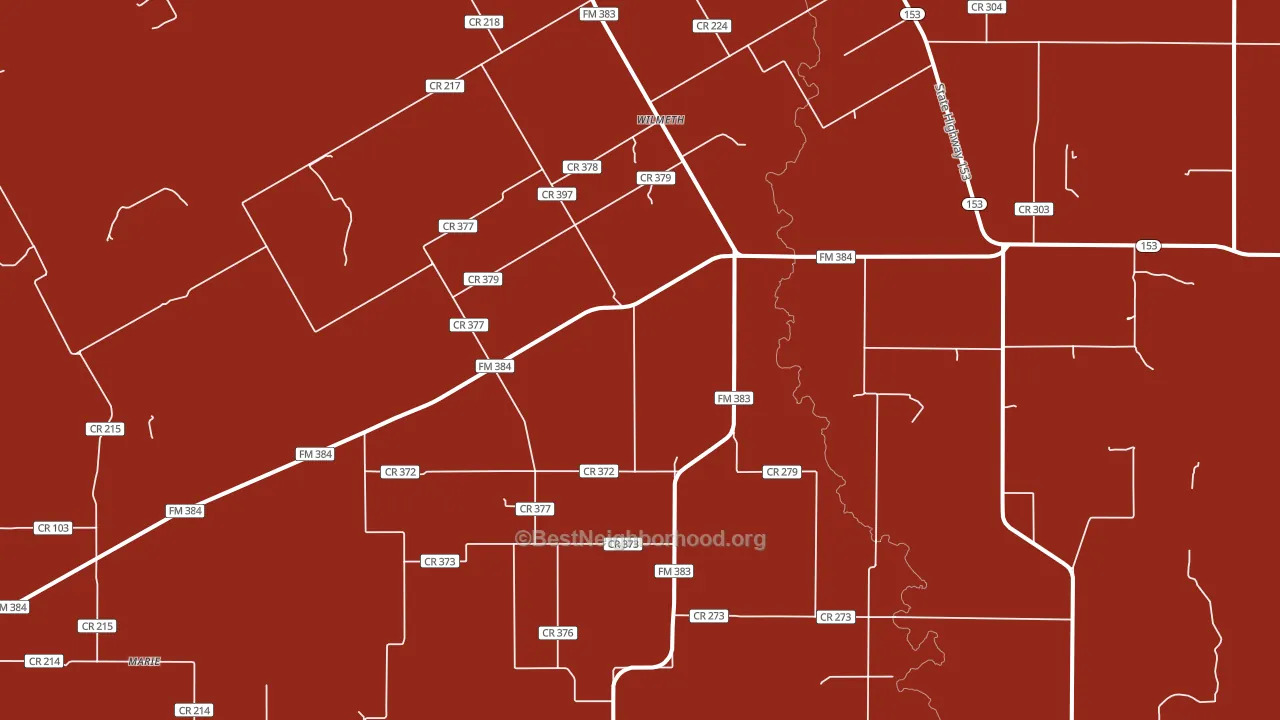 Wilmeth, TX block-group political-lean map