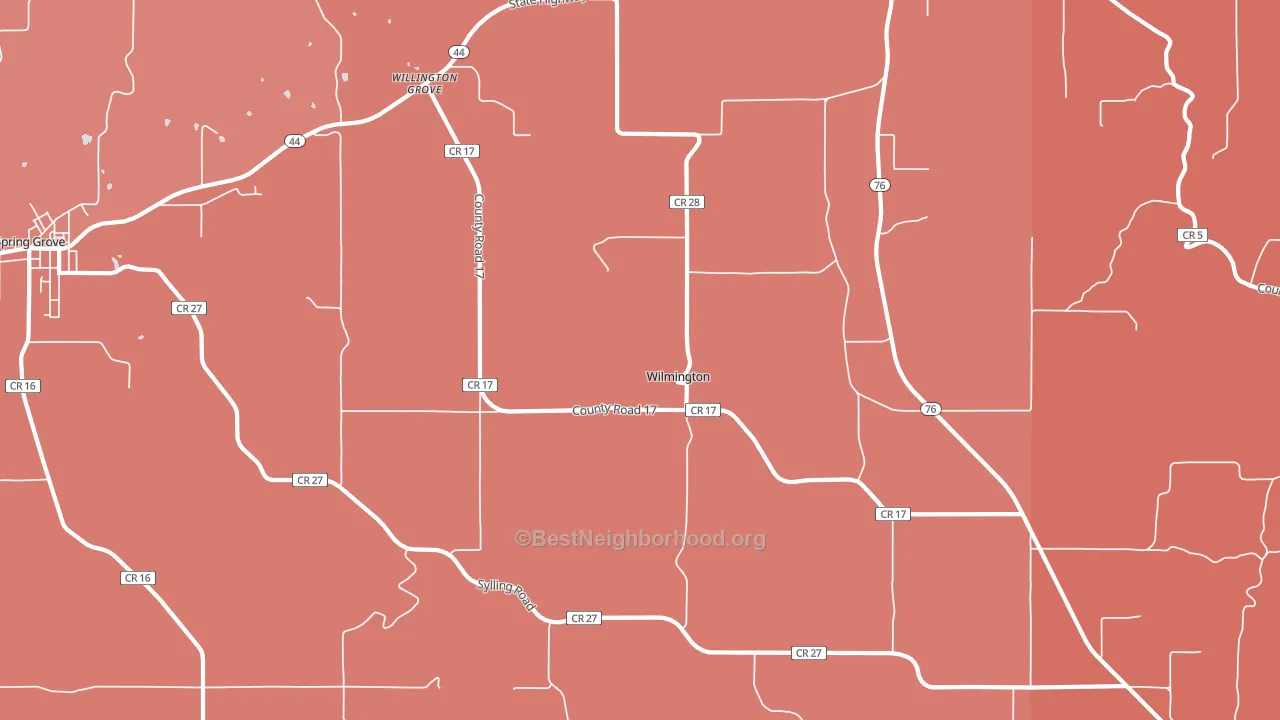 Wilmington, MN block-group political-lean map