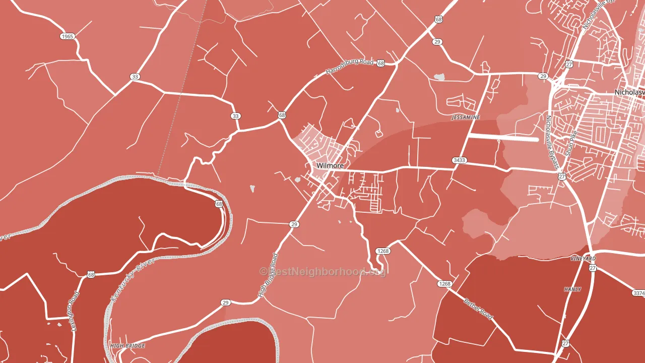 Wilmore, KY block-group political-lean map