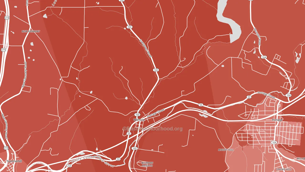 Wilmore, PA block-group political-lean map