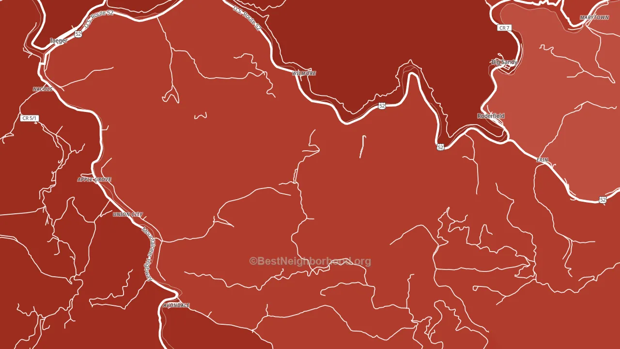 Wilmore, WV block-group political-lean map