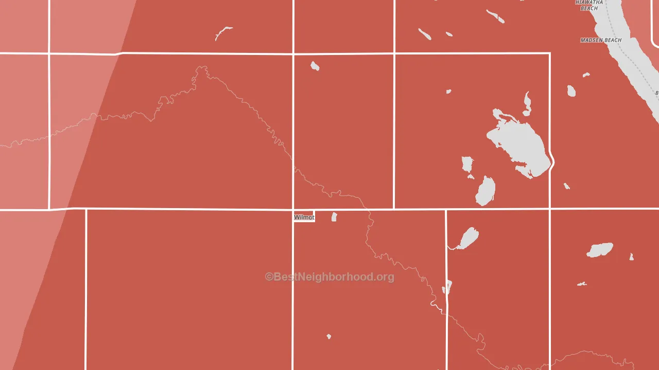Wilmot, SD block-group political-lean map
