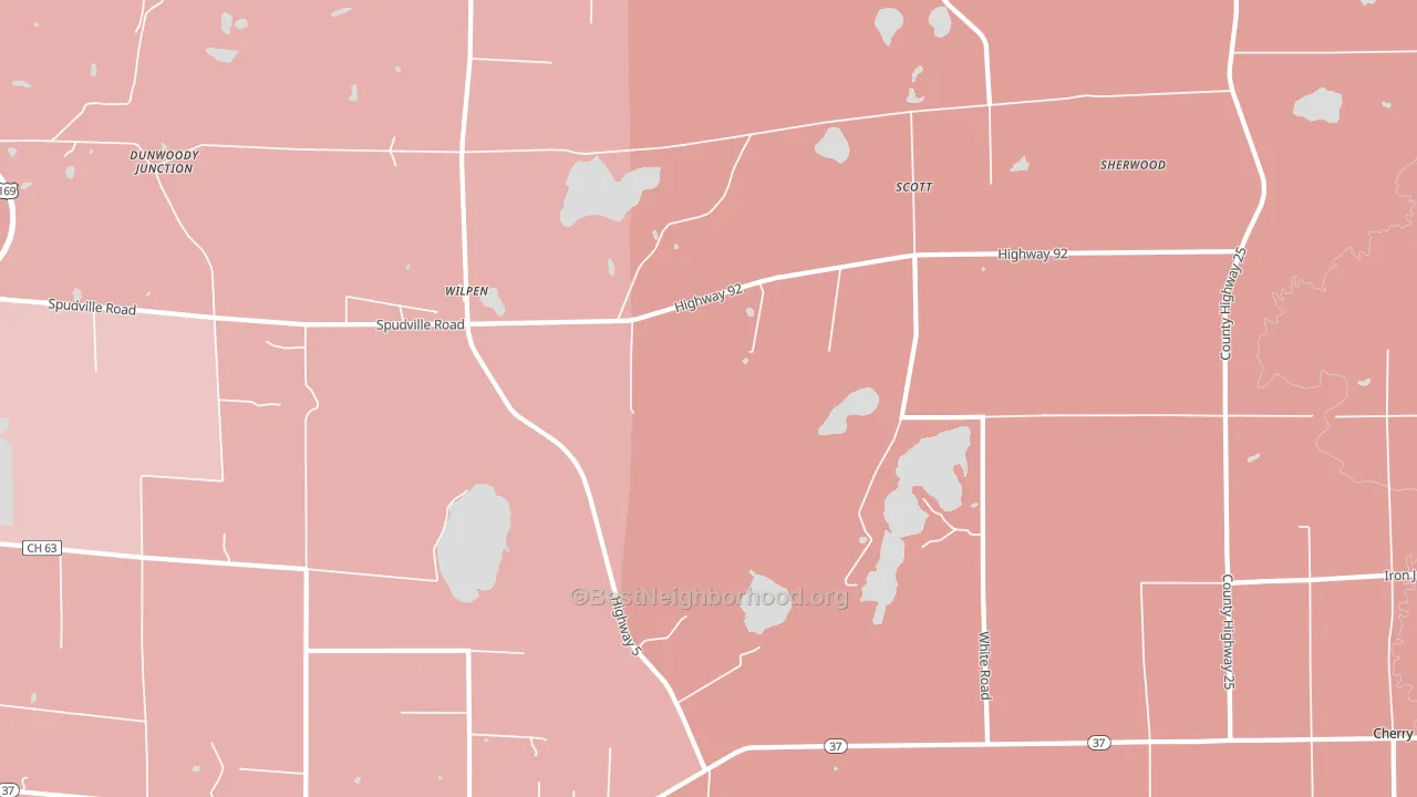 Wilpen, MN block-group political-lean map