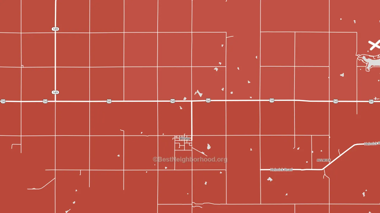 Wilsey, KS block-group political-lean map