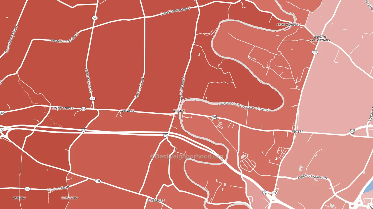 Wilson-Conococheague, MD block-group political-lean map