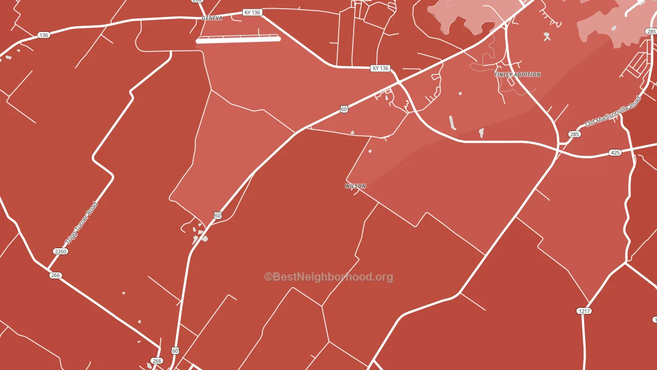 Wilson, KY block-group political-lean map