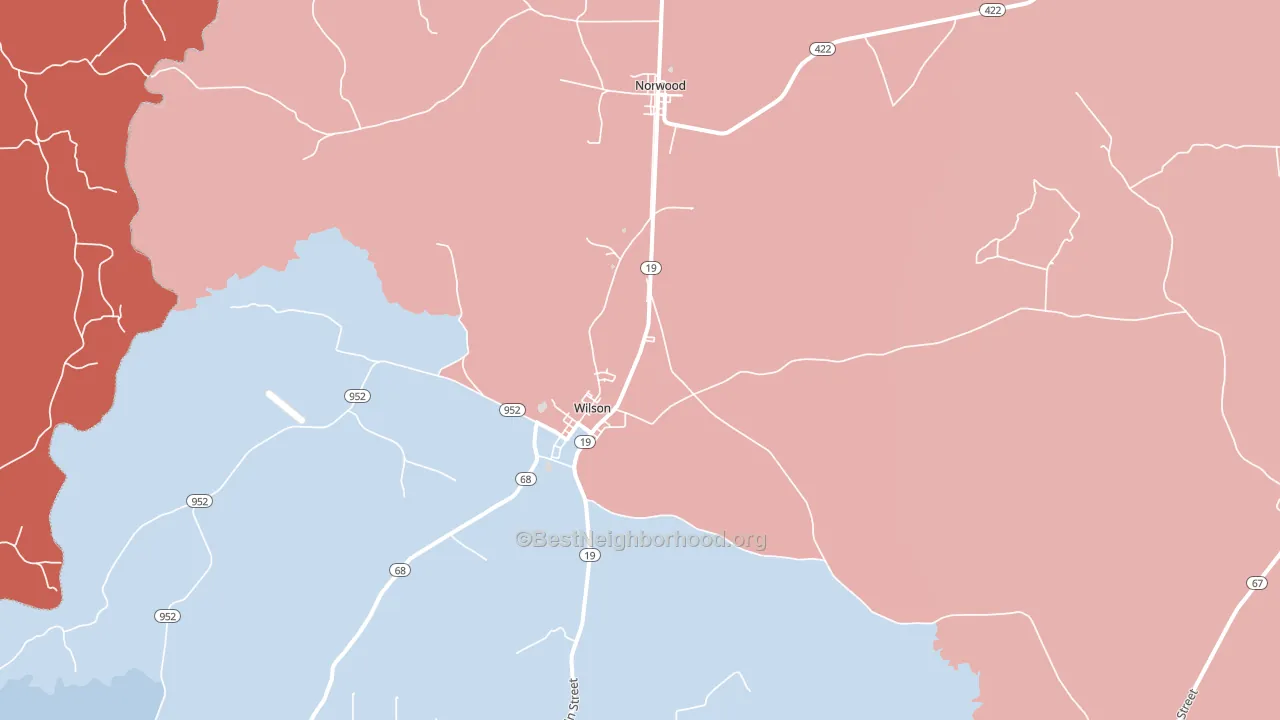 Wilson, LA block-group political-lean map