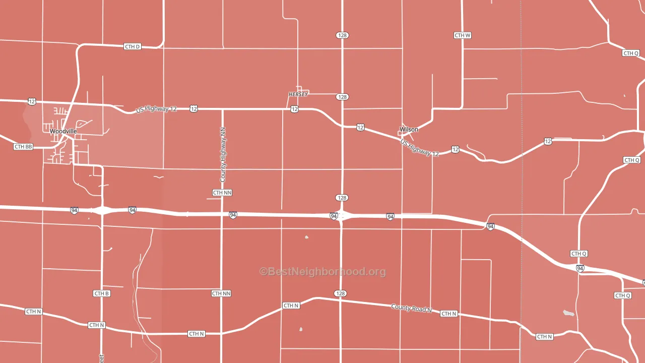 Wilson, WI block-group political-lean map