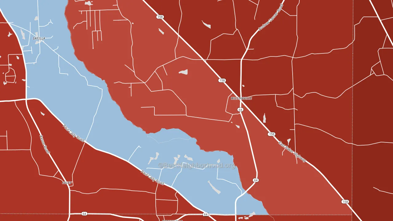 Wilsonville, GA block-group political-lean map