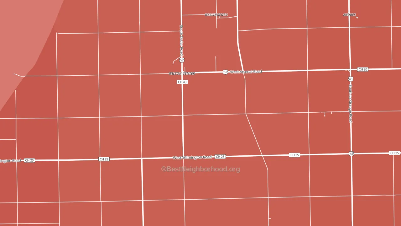 Wilton Center, IL block-group political-lean map