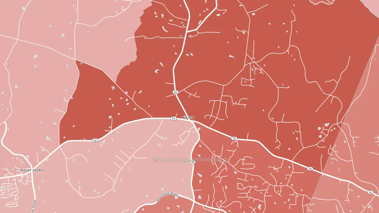 Wilton, NC block-group political-lean map