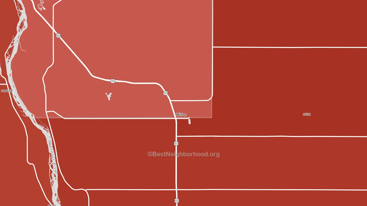 Wilton, ND block-group political-lean map
