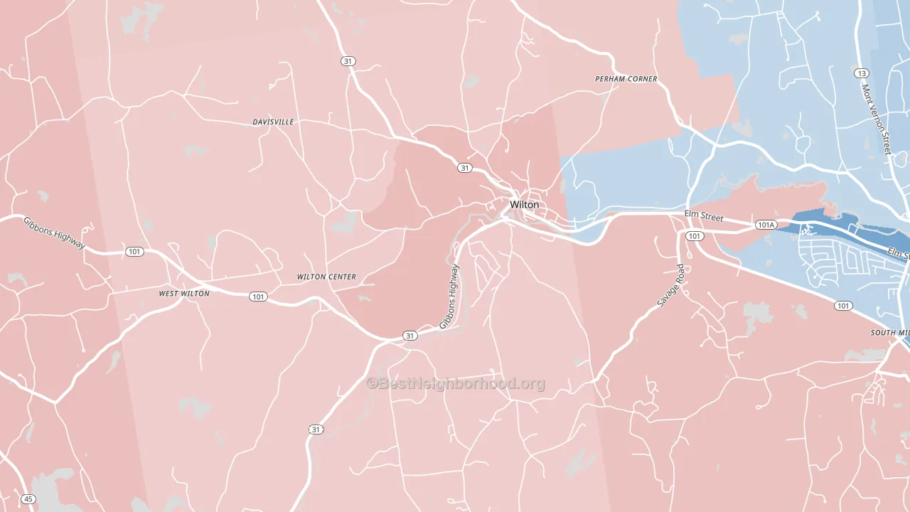 Wilton, NH block-group political-lean map