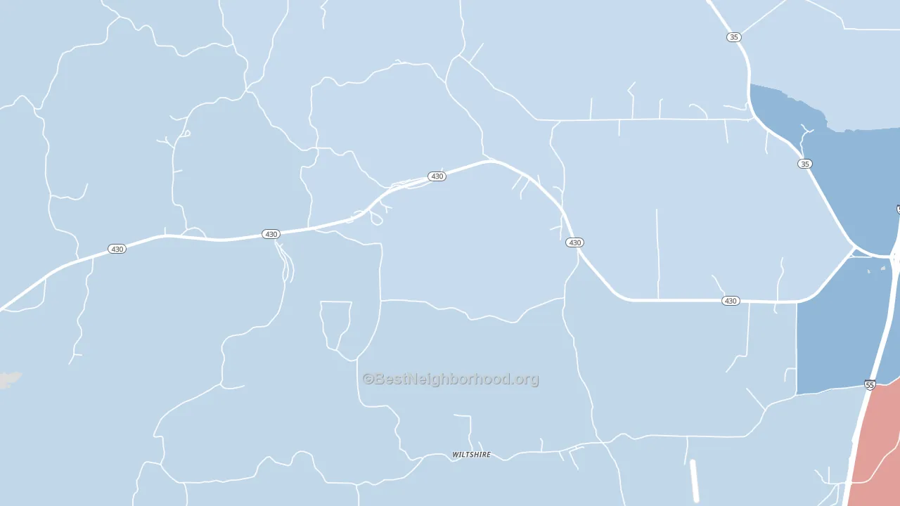 Wiltshire, MS block-group political-lean map