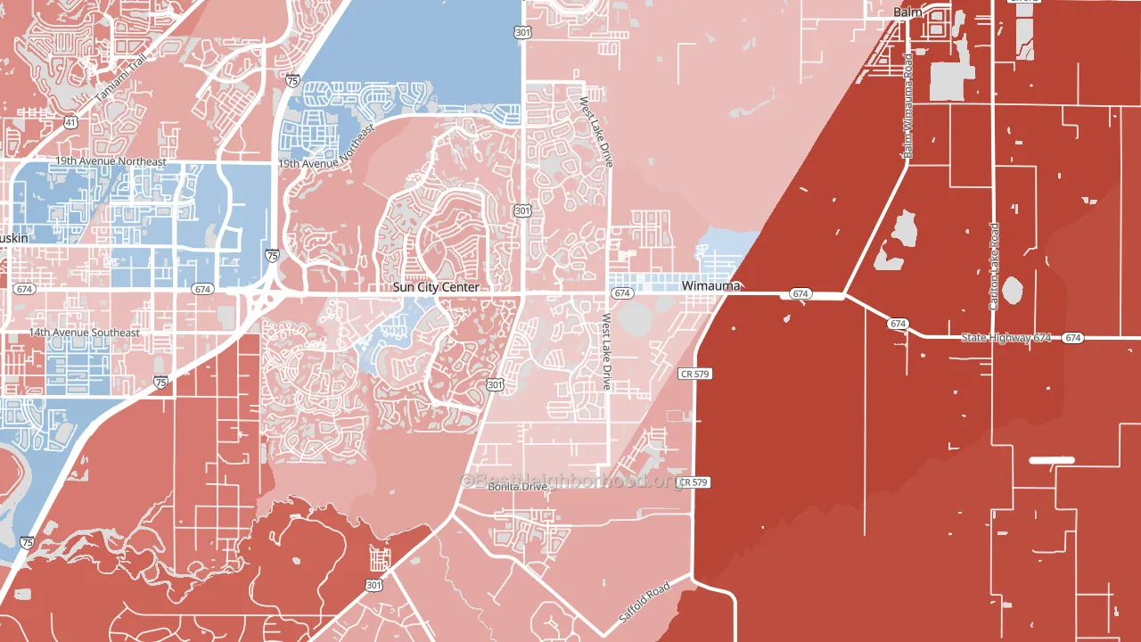 Wimauma, FL block-group political-lean map
