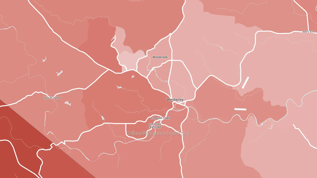 Wimberley, TX block-group political-lean map