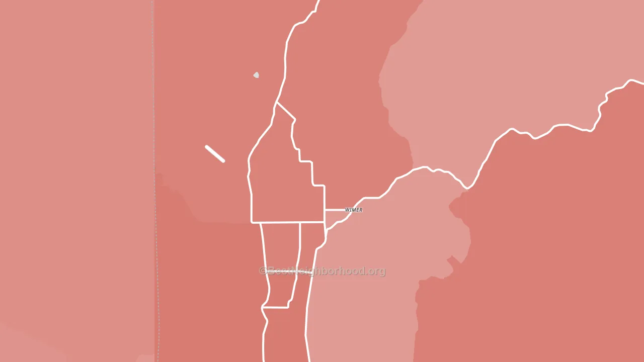 Wimer, OR block-group political-lean map
