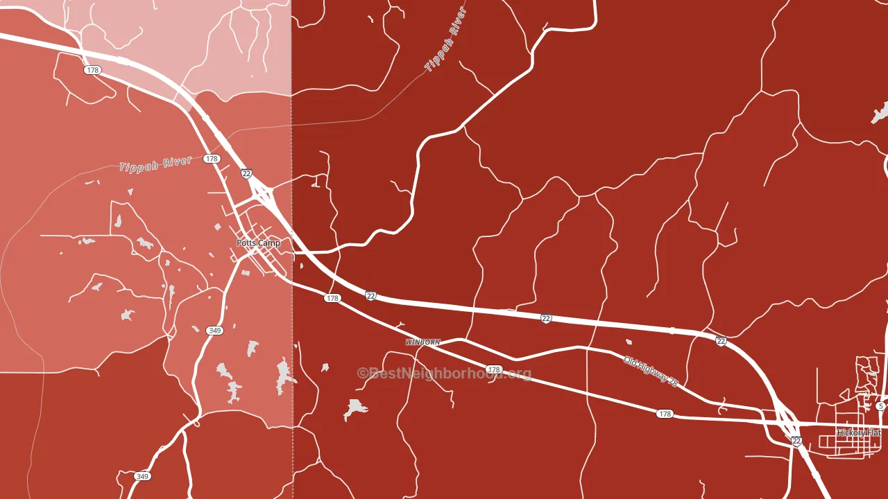 Winborn, MS block-group political-lean map