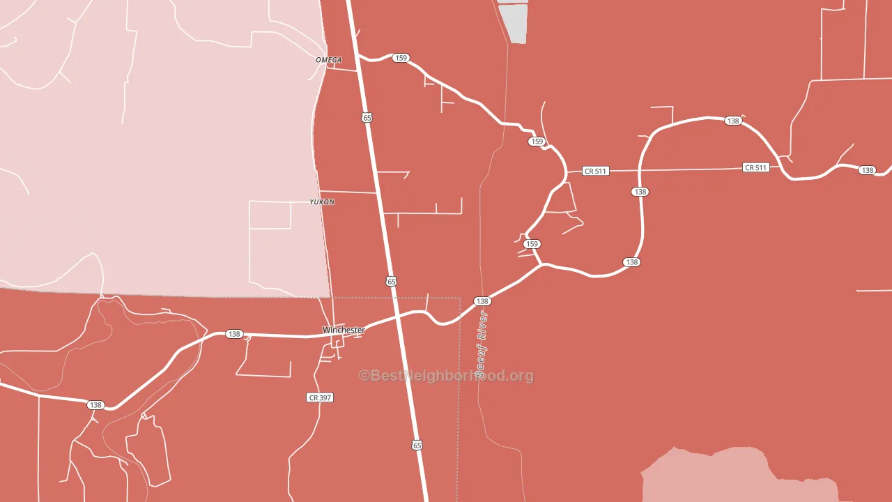 Winchester, AR block-group political-lean map