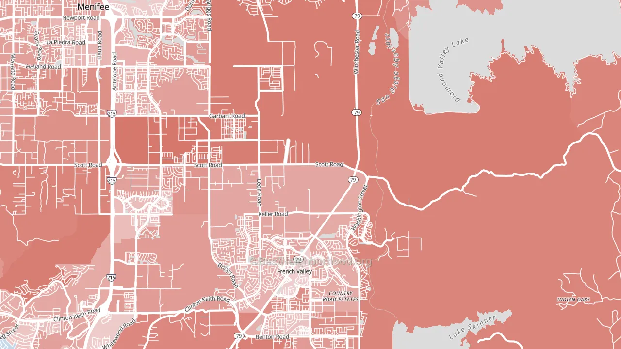 Winchester, CA block-group political-lean map