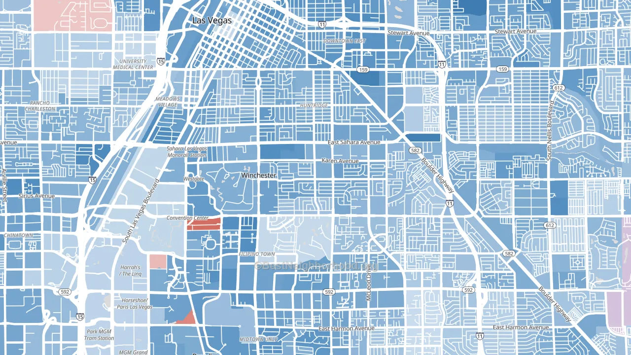 Winchester, NV block-group political-lean map