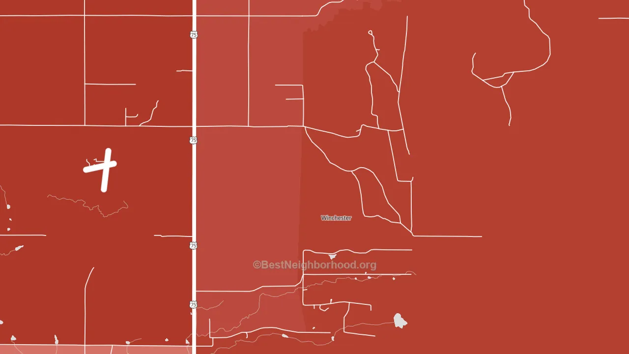 Winchester, OK block-group political-lean map