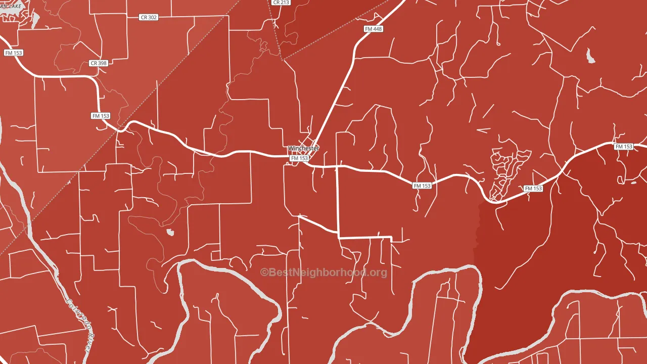 Winchester, TX block-group political-lean map