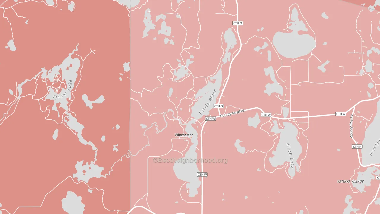 Winchester, WI block-group political-lean map