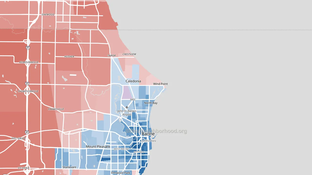 Wind Point, WI block-group political-lean map