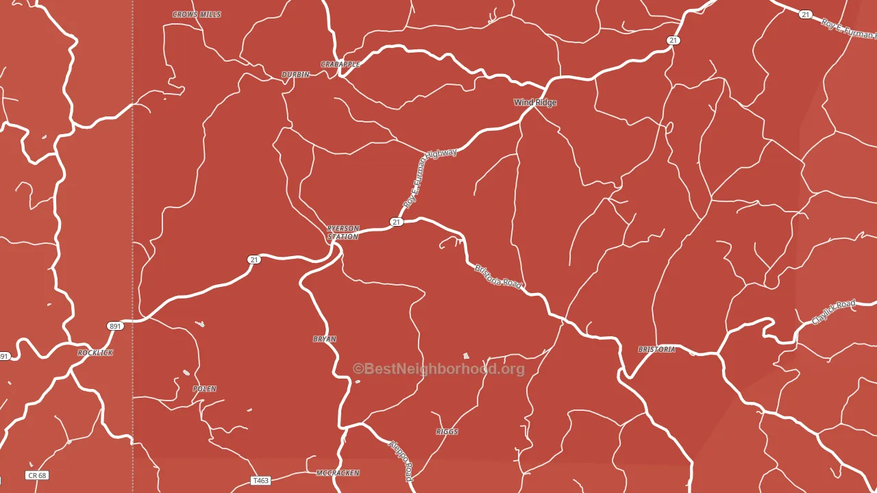 Wind Ridge, PA block-group political-lean map