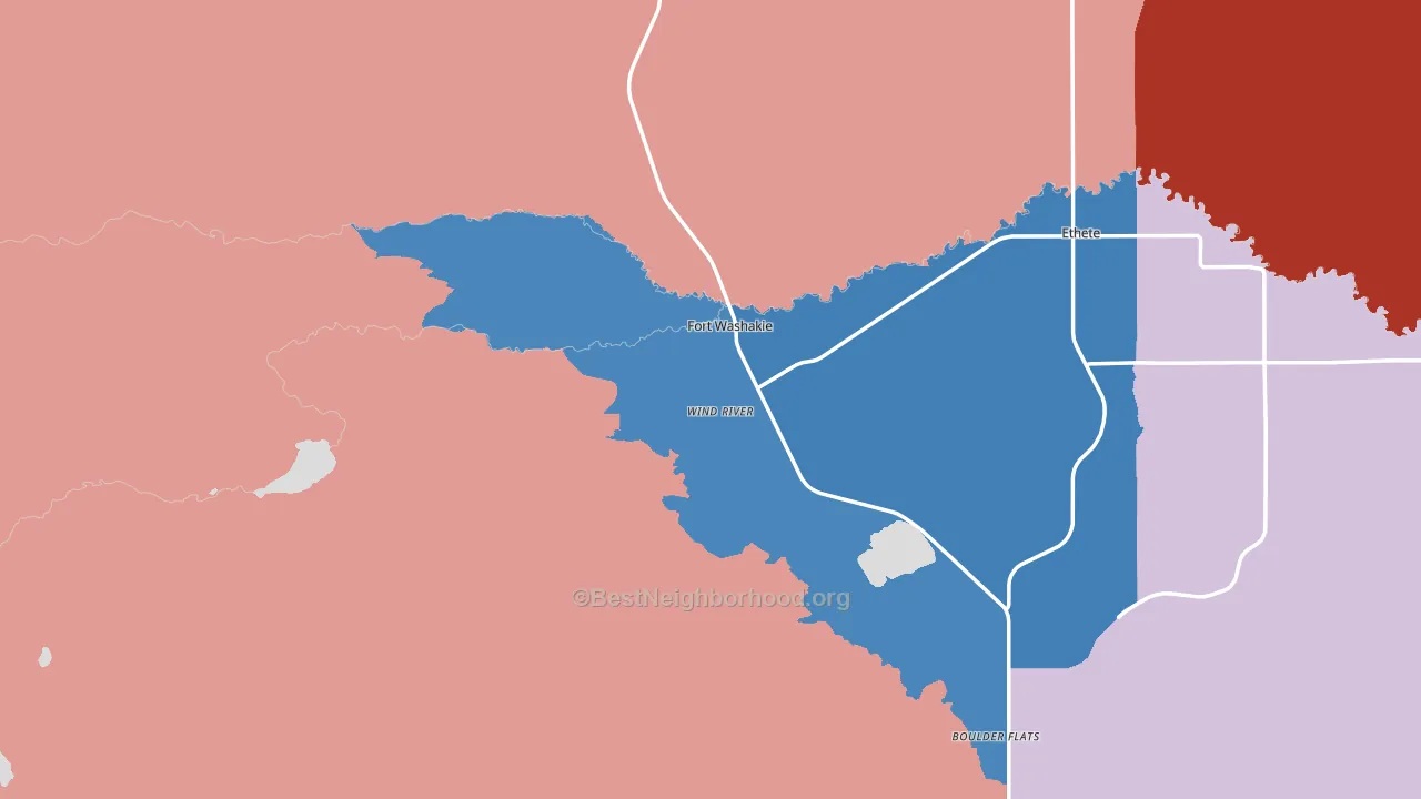 Wind River, WY block-group political-lean map