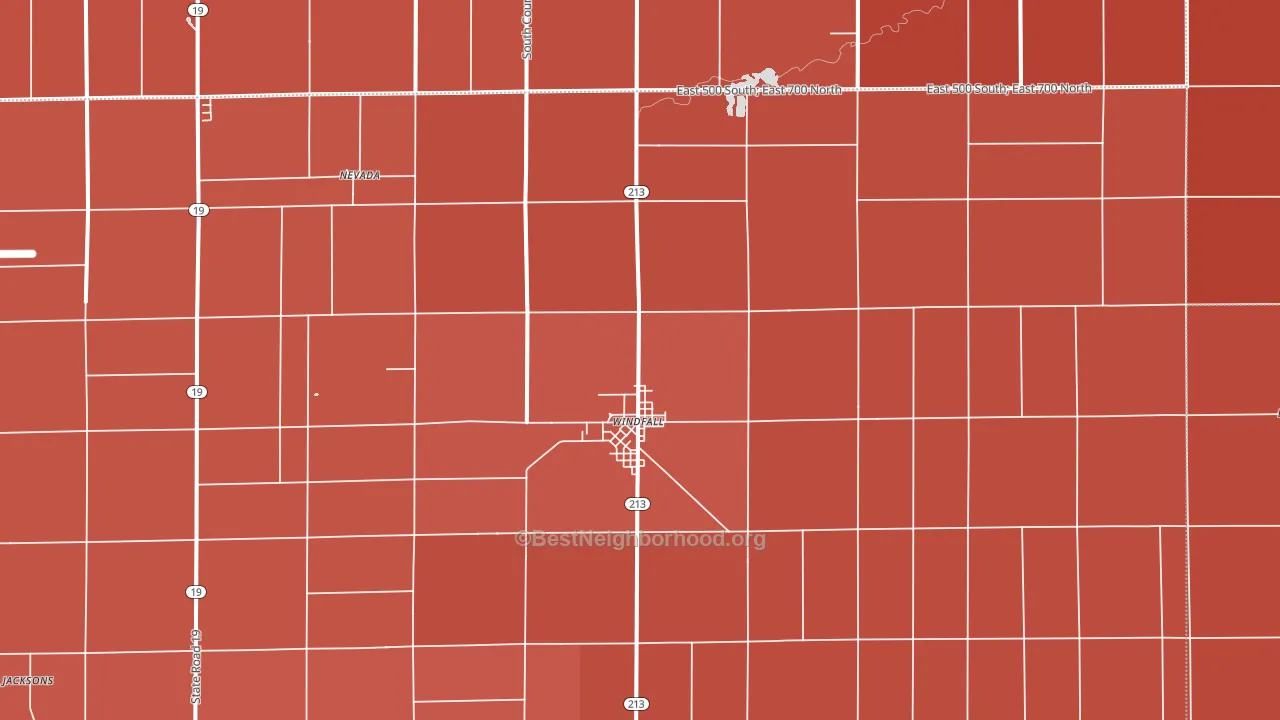 Windfall, IN block-group political-lean map